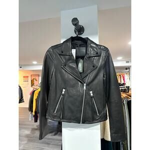 NWT All Saints Dalby Leather Biker Jacket Size 6